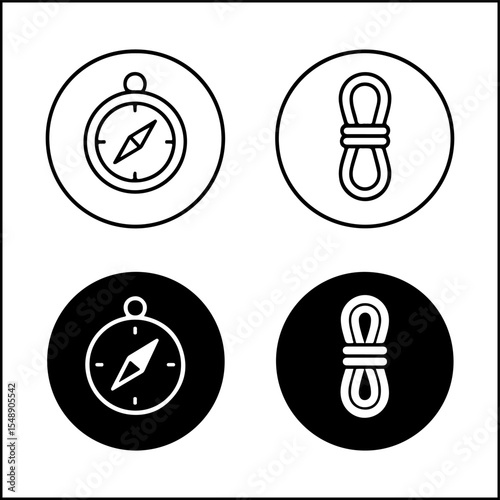 Hiking Tools Compass Icons