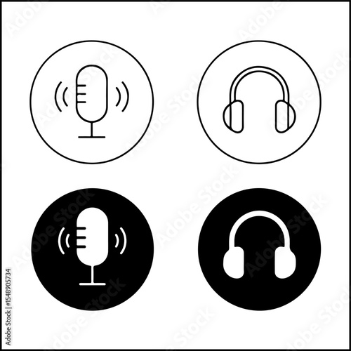 Podcast Microphone Icons
