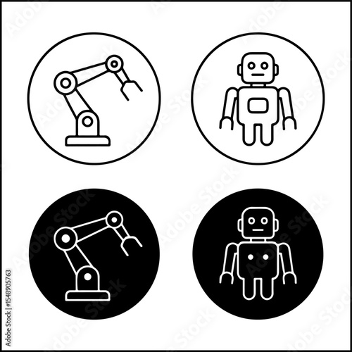 Robotics Arm and Humanoid Icons