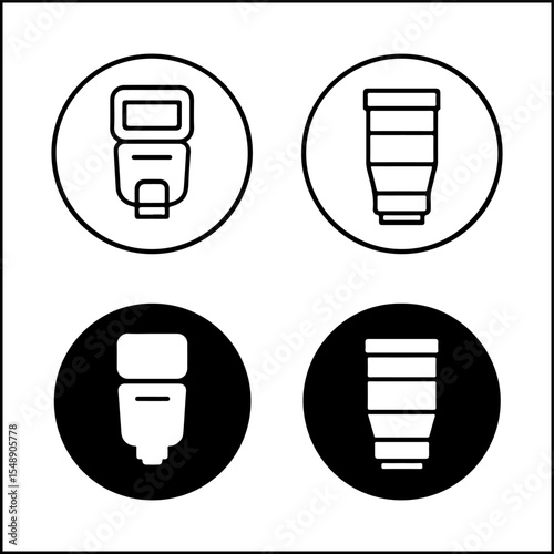 Photography Flash and Lens Icons