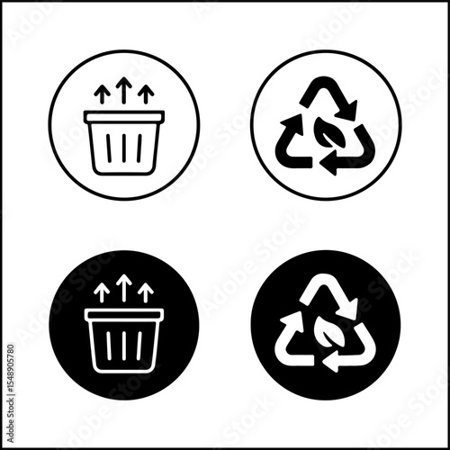 Recycling Sorting Symbols Icons