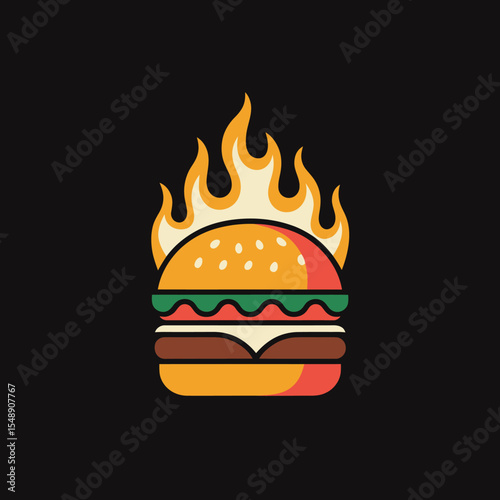 Flaming Burger Logo
