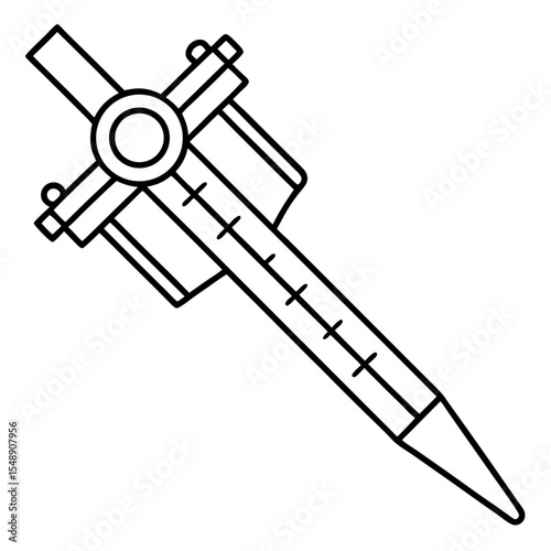 Linear Caliper Tool Vector Illustration