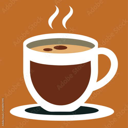 A cup of coffee with a picture of a cup of coffee Premium