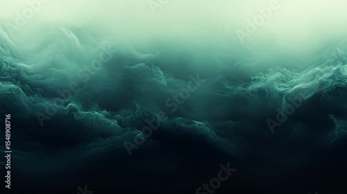 Abstract teal smoke background image with swirling cloud design for presentations