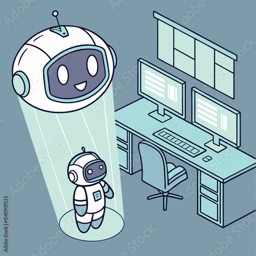 AI digital assistant floating hologram