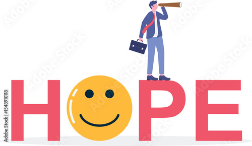 nonprofit work of tiny people and hope word.flat character life .


