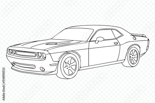 high quality vector illustration of a sleek muscle car for graphic use