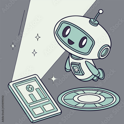 AI digital assistant floating hologram