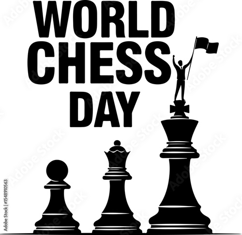 Celebratory Chess Pieces for World Chess Day