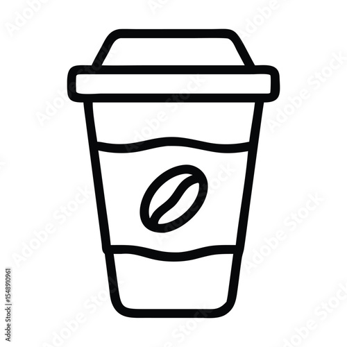 Delicious coffee paper cup icon icon outline Premium Vector