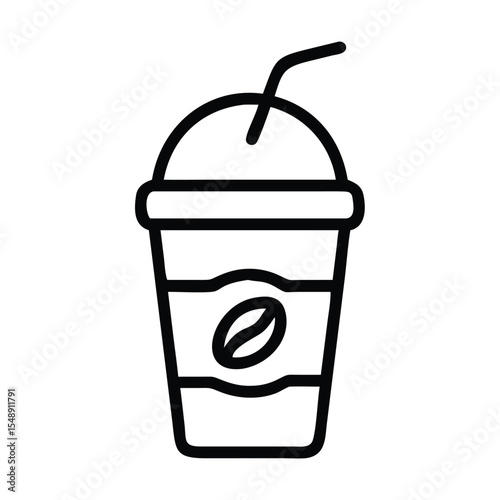 Milkshake icon outline Premium Vector
