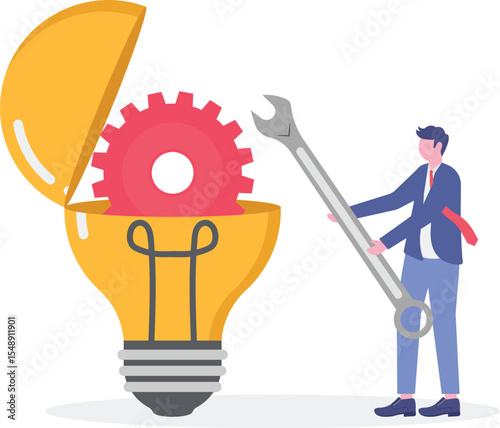 Work productivity and management.idea and teamwork concept.flat character life .


