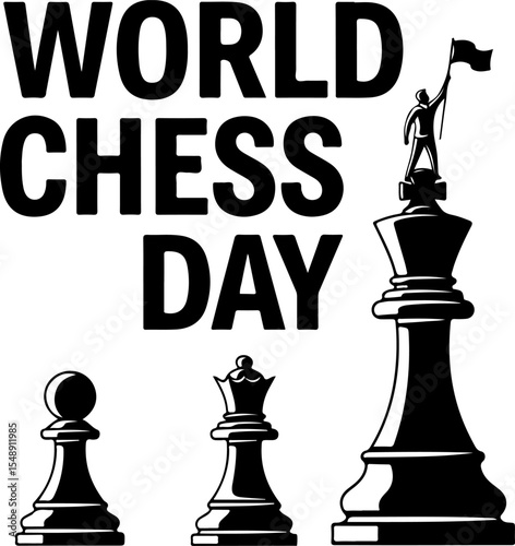 Celebratory Chess Pieces for World Chess Day
