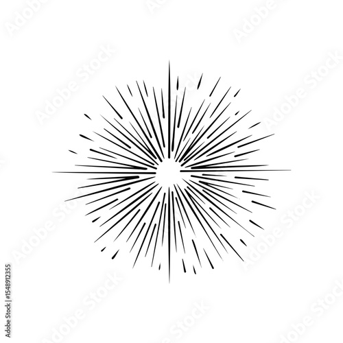 Starburst Illustration with Radial Rays