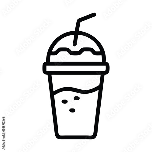 Milkshake icon outline Premium Vector