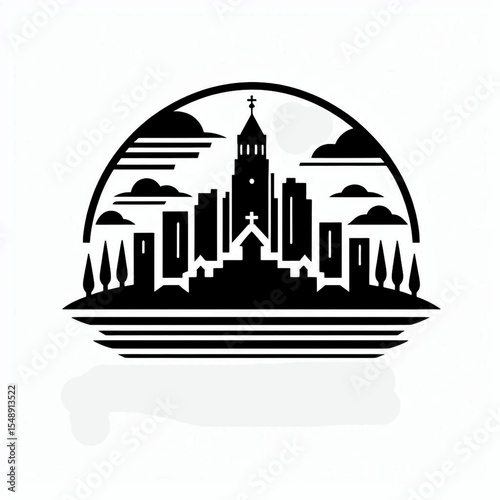 Wallpaper Mural armenia, yerevan, cityline, skyline, vector, black and white, wallpaper, image Torontodigital.ca