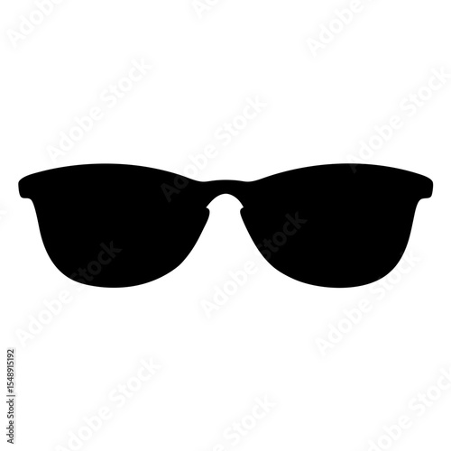 A black silhouette of stylish sunglasses, summer accessory with a modern design