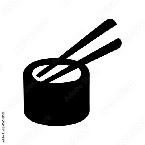 A simple illustration of sushi with chopsticks, emphasizing Japanese cuisine