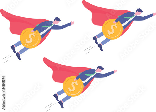 Cash flow, investment direction or financial trend, profit or earning from business


