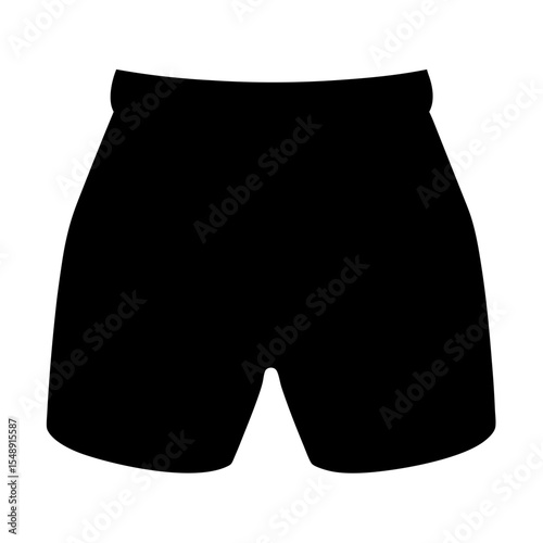 Simple black shorts illustration for sports or casual wear apparel