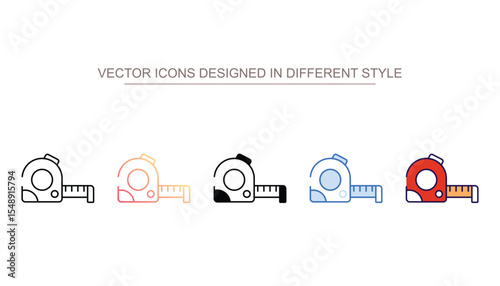 Measuring tape icon design with white background stock illustration