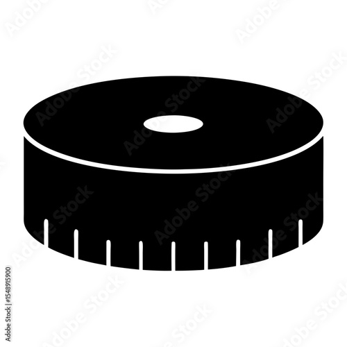 Black sewing measuring tape spool used for taking body measurements