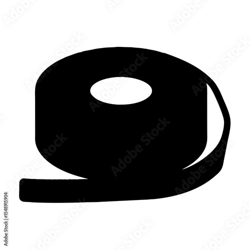 Black and White Minimalist Image of a Toilet Paper Roll Silhouette