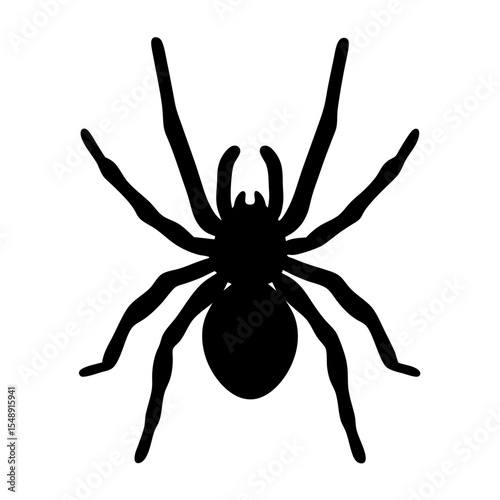 Silhouette of a spider with eight legs, creepy crawly arthropod design
