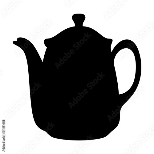 Elegant silhouette of a traditional tea kettle with a curved handle