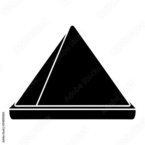 Simple black and white geometric form representing an Egyptian Pyramid shape