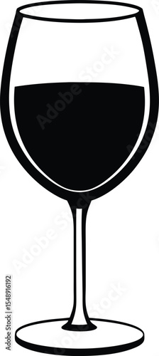 Wine glass silhouette icon vector illustration isolated on white