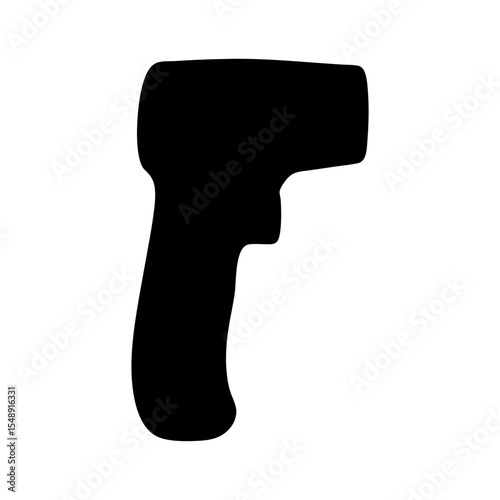 Black silhouette of an infrared non contact thermometer used for medical purposes