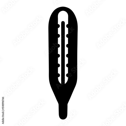 Stylized vector illustration of a clinical mercury thermometer for medical usage