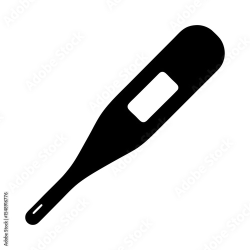Silhouette of a digital thermometer, indicating medical equipment and healthcare
