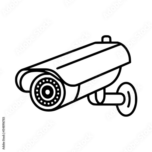 Line art illustration of a security camera