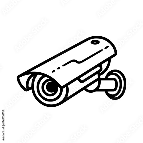 Line art illustration of a security camera