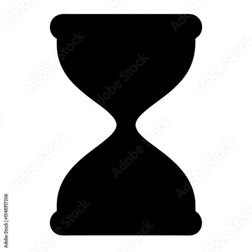 Simple black silhouette illustration of an hourglass measuring the passage of time