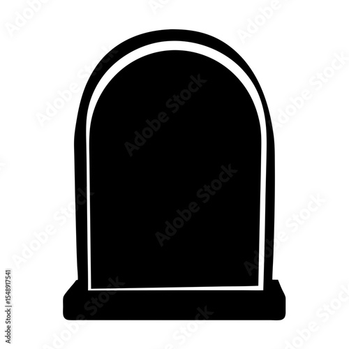 Silhouette of tombstone representing death, Halloween or cemetery concept for graphic design