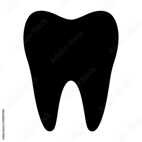 Silhouette of a healthy molar tooth with a simple black fill