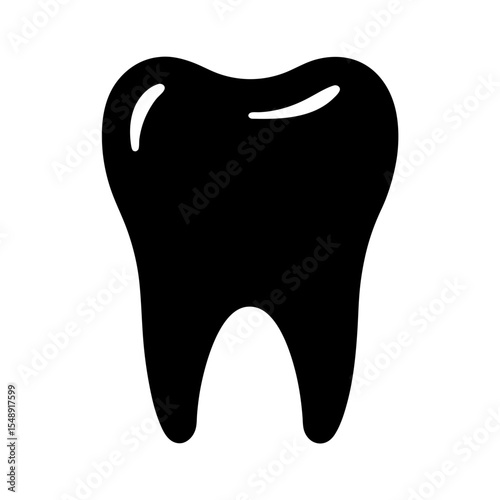 Silhouette of a human molar tooth representing dentistry and oral health