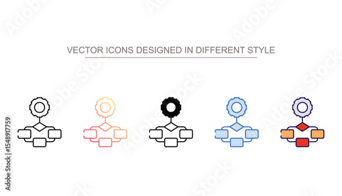 Flowchart icon design with white background stock illustration