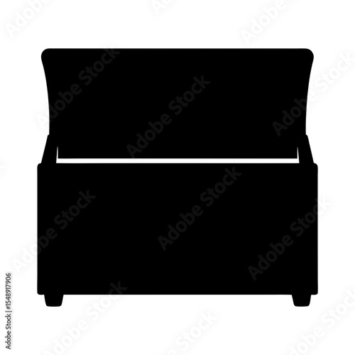 Silhouette of an open toy chest, suitable for storing household items