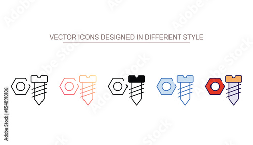 Bolts and nuts icon design with white background stock illustration