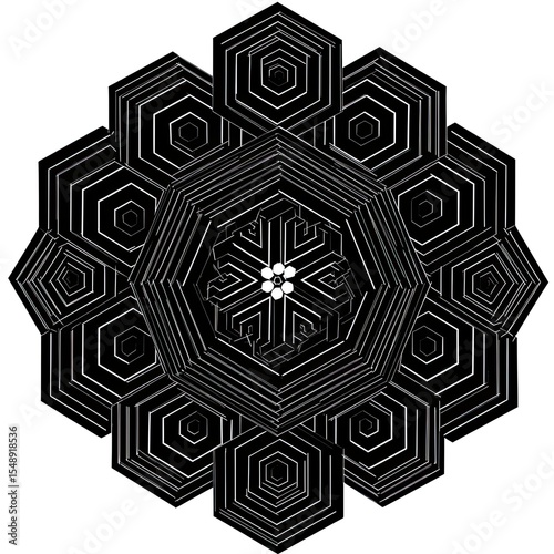 Abstract Hexagonal Pattern By Generated AI