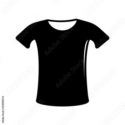 A graphic representation of a classic short sleeved black tshirt design