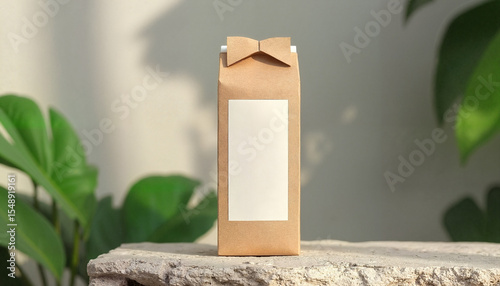 Eco-friendly packaging mockup with copy space on a natural background,
 Eco-packaging promotion, e-commerce shipping visuals 