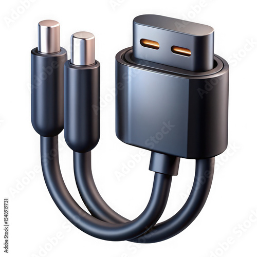 Modern usb-c and audio jack cable charging and data transfer equipment illustration