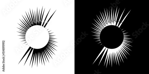 Dynamic abstract spiral sound wave rhythm lines. Circular spiral sound wave rhythm of lines. Circular futuristic abstract lines, black and white background.	
