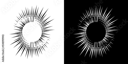 Dynamic abstract spiral sound wave rhythm lines. Circular spiral sound wave rhythm of lines. Circular futuristic abstract lines, black and white background.	

